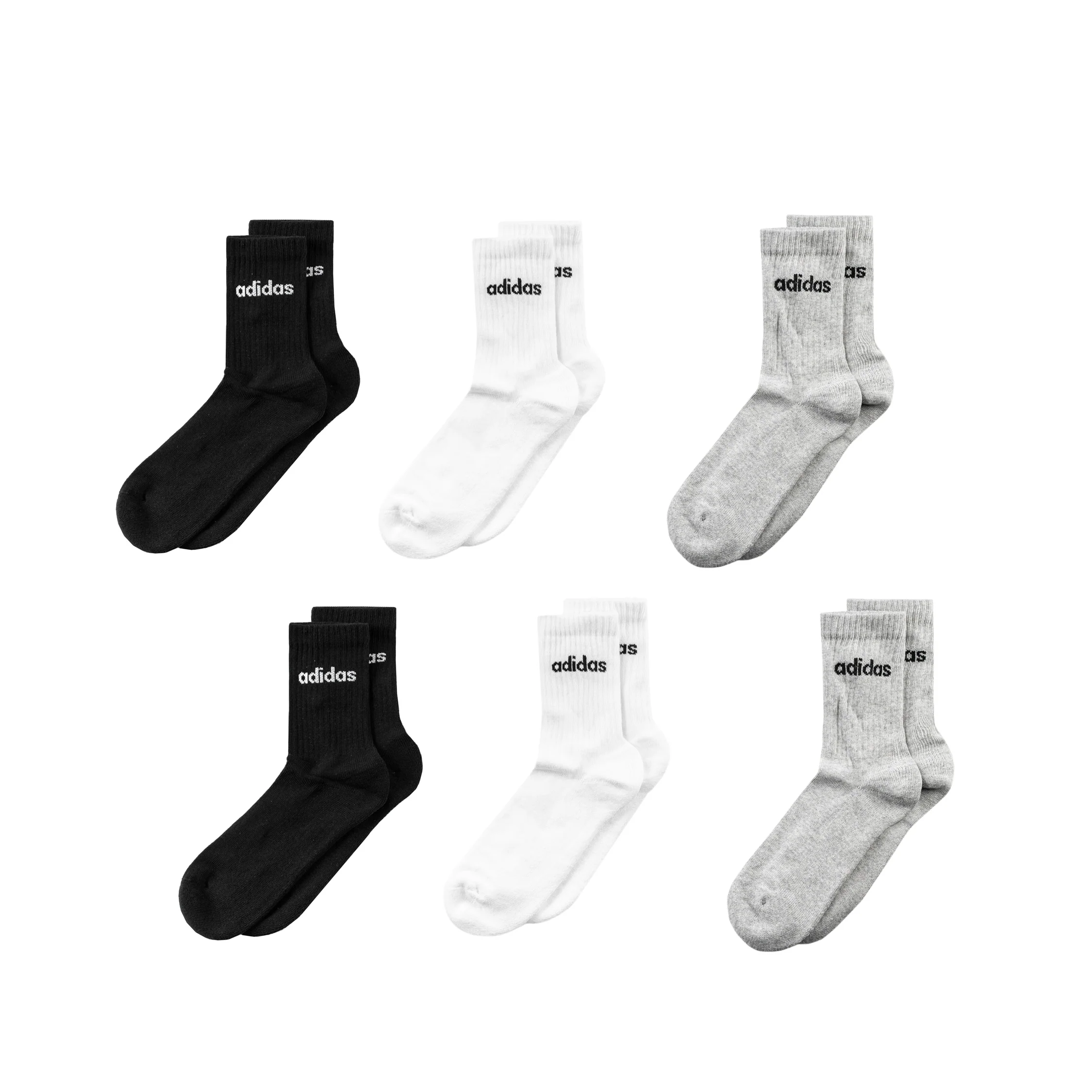 Adidas Cushioned Linear Crew Socks 6 Pack