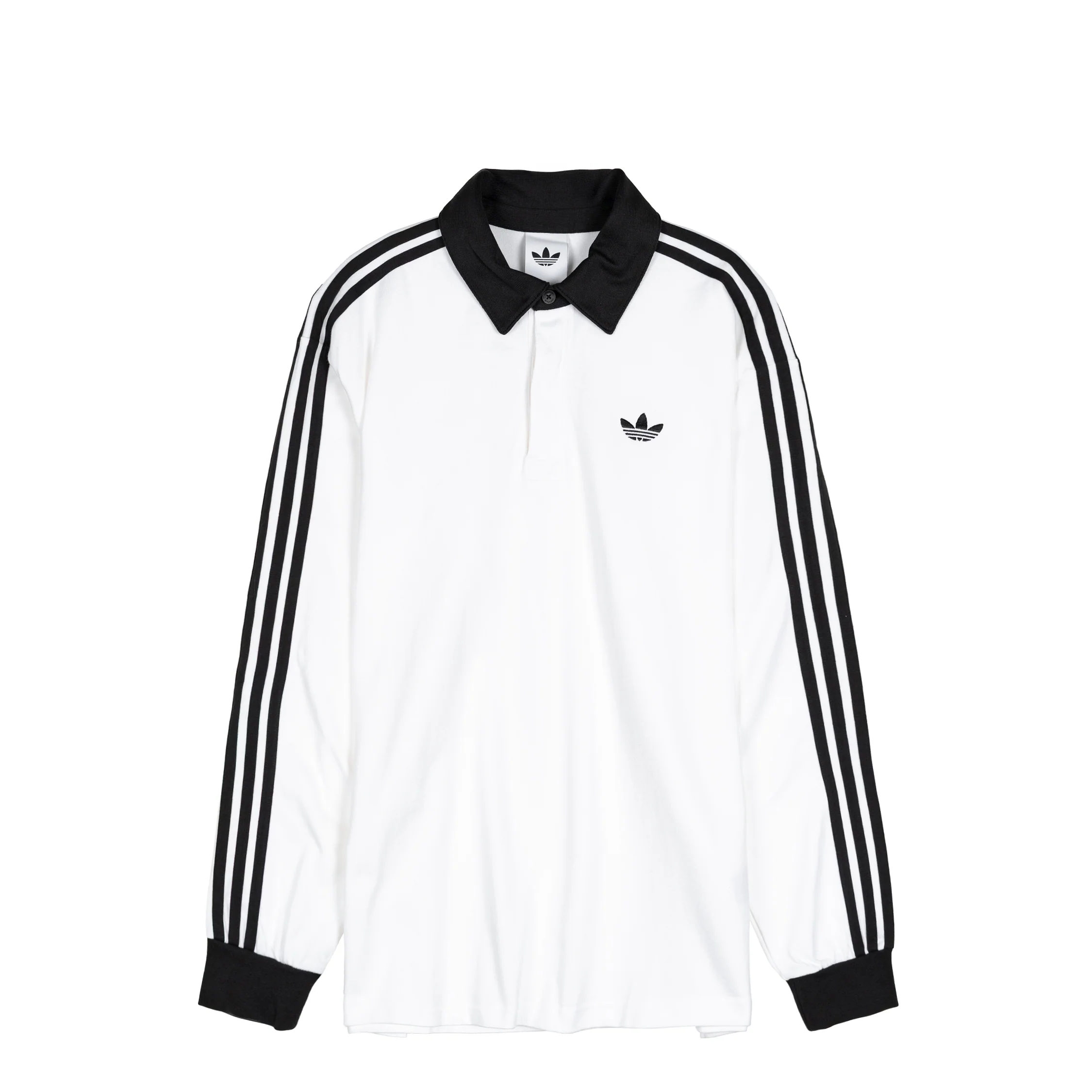 Adidas	Three Stripes Rugby Long Sleeve Polo Shirt