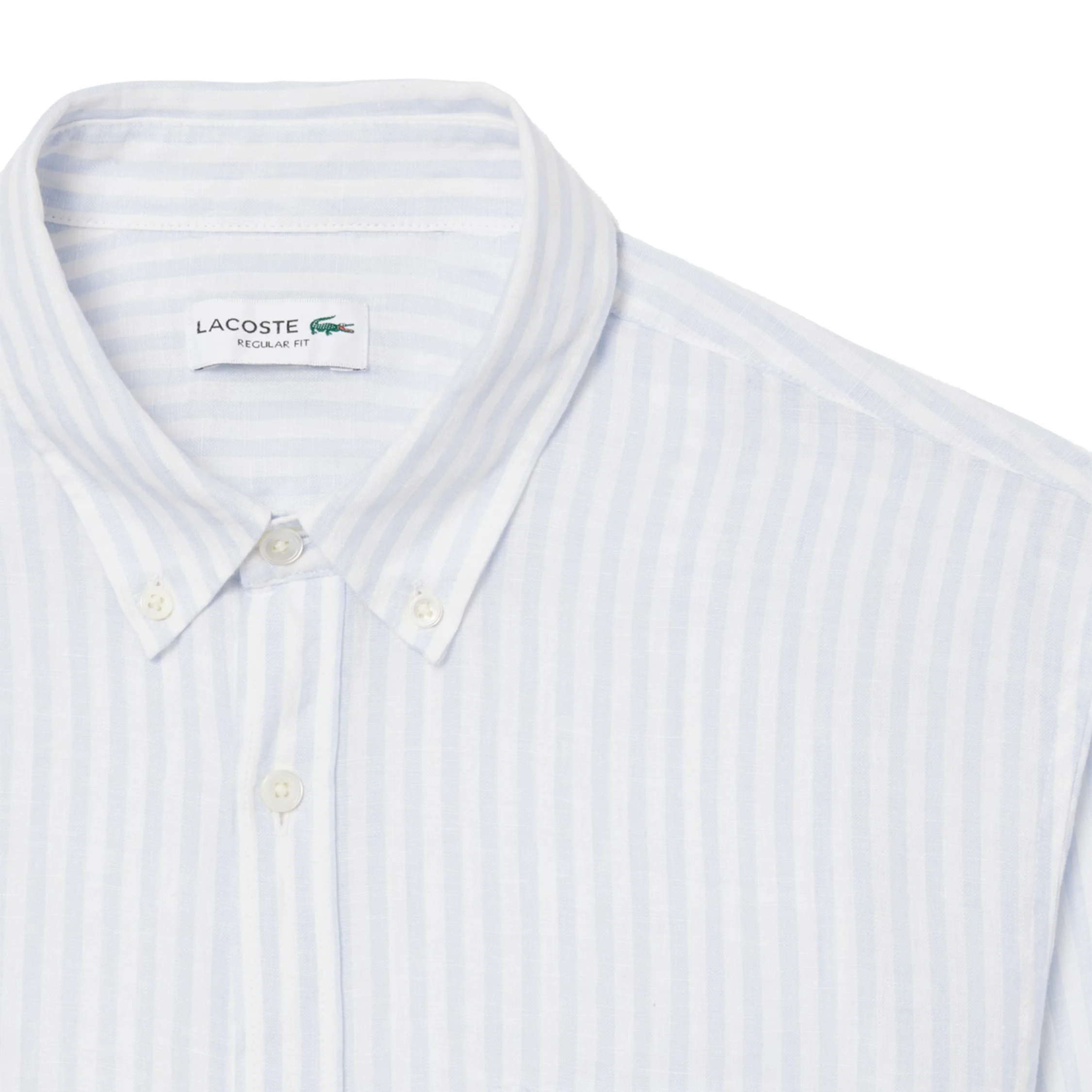Lacoste Regular Fit Striped Linen Shirt - Image 2