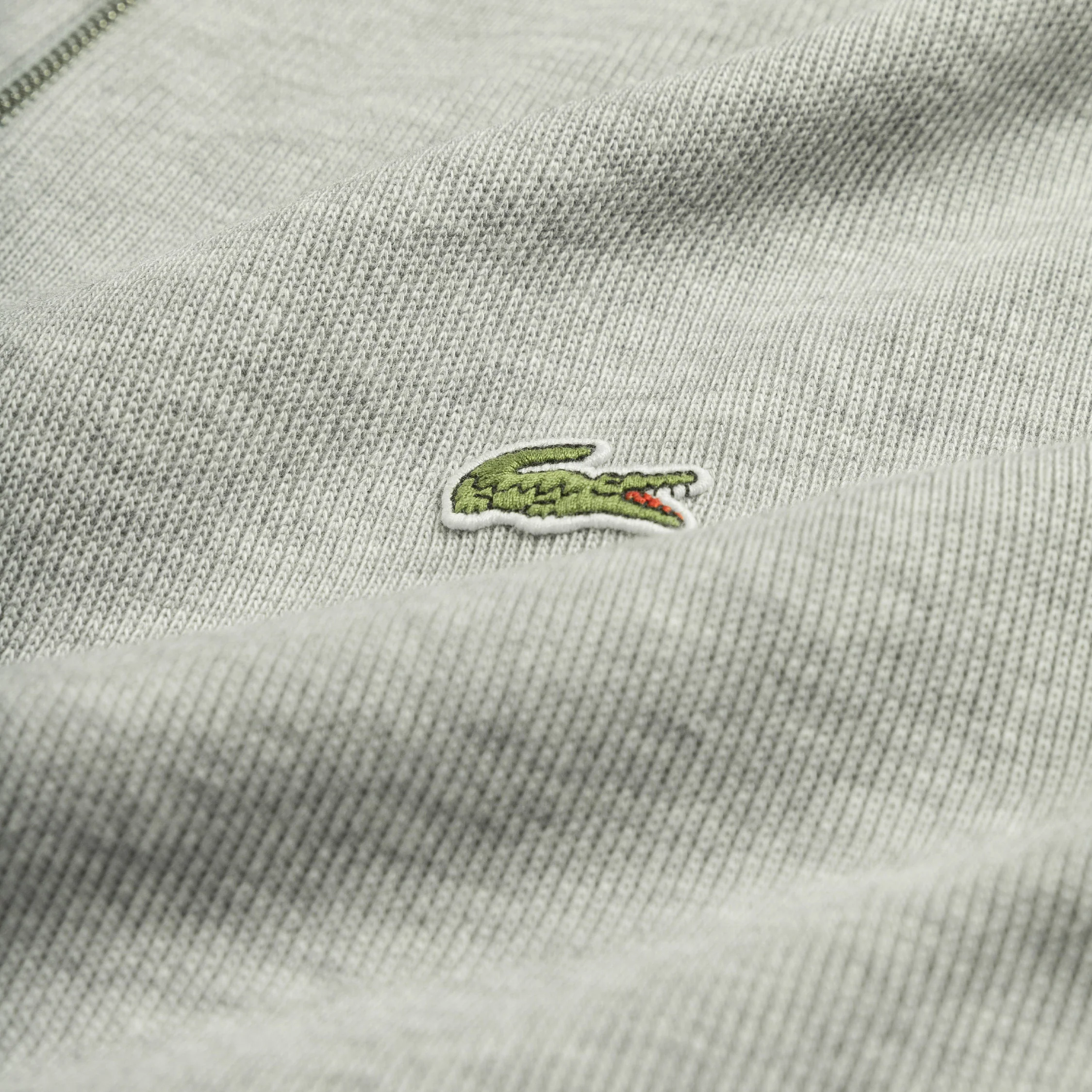 Lacoste Zippered Stand Up Collar Cotton Sweatshirt - Image 3